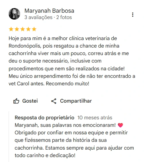Avaliação real de tutor sobre a Pelos e Patas